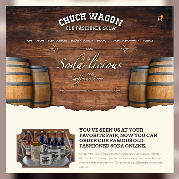 Thumbnail view of Chuck Wagon website design.