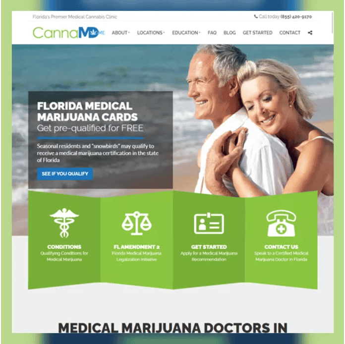 Thumbnail view of Canna MD website design.