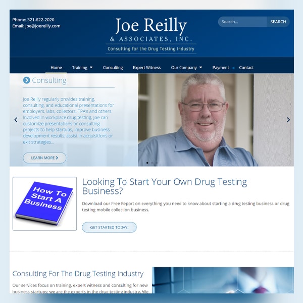 Thumbnail view of Joe Reilly website design.