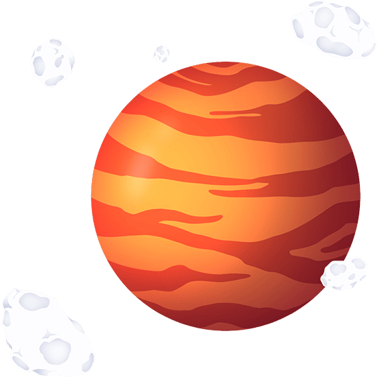 orange planet graphic