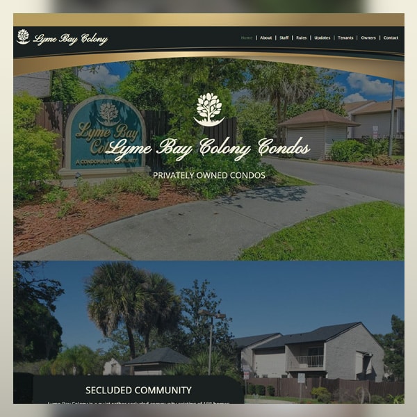 Thumbnail view of Lyme Bay Colony Condos website design.