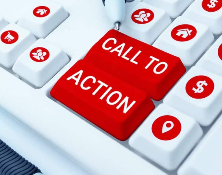 call to action on red keyboard keys