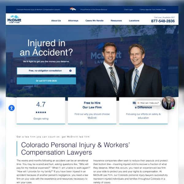 McDivitt Law Firm Site thumbnail