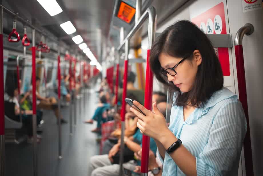 Young woman using smartphone in daily life